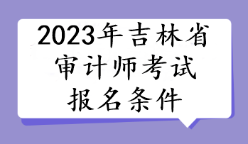 2023年吉林省審計(jì)師考試報(bào)名條件