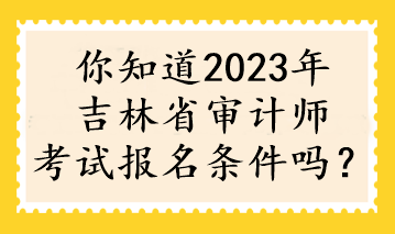 你知道2023年吉林省審計(jì)師考試報(bào)名條件嗎？