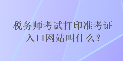 稅務(wù)師考試打印準(zhǔn)考證入口網(wǎng)站叫什么？