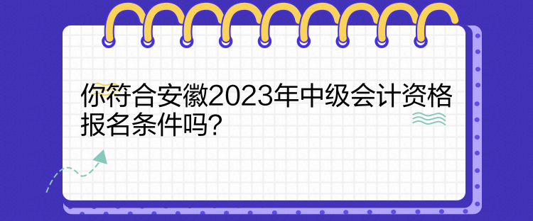 你符合安徽2023年中級(jí)會(huì)計(jì)資格報(bào)名條件嗎？