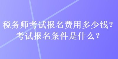 稅務(wù)師考試報名費用多少錢？考試報名條件是什么？