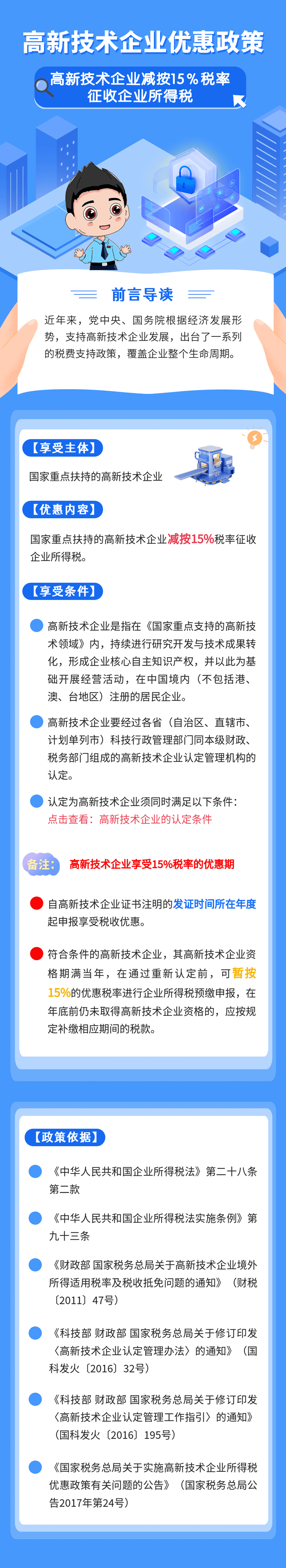 高新技術(shù)企業(yè)減按15%稅率征收企業(yè)所得稅