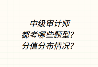 中級審計師都考哪些題型？分值分布情況？