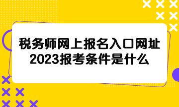 稅務師網上報名入口網址2023報考條件是什么