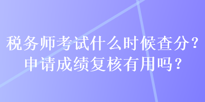 稅務師考試什么時候查分？申請成績復核有用嗎？