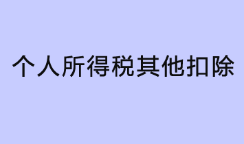 什么是個人所得稅其他扣除？