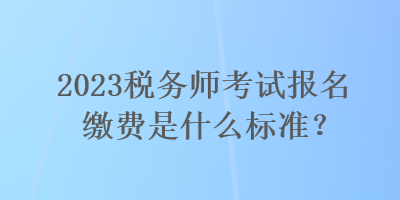 2023稅務(wù)師考試報(bào)名繳費(fèi)是什么標(biāo)準(zhǔn)？