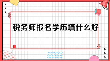 稅務(wù)師報名學歷填什么好？