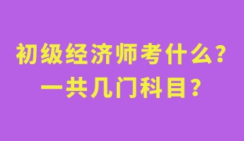 初級(jí)經(jīng)濟(jì)師考什么？一共幾門科目？