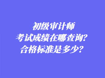 初級(jí)審計(jì)師考試成績(jī)?cè)谀牟樵?？合格?biāo)準(zhǔn)是多少？