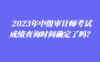 2023年中級審計師考試成績查詢時間確定了嗎？