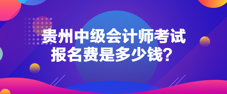 貴州中級(jí)會(huì)計(jì)師考試報(bào)名費(fèi)是多少錢？