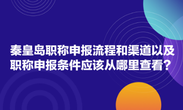 秦皇島職稱申報(bào)流程和渠道以及職稱申報(bào)條件應(yīng)該從哪里查看？