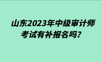 山東2023年中級審計師考試有補(bǔ)報名嗎？