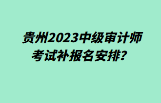 貴州2023中級(jí)審計(jì)師考試補(bǔ)報(bào)名安排？