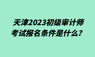 天津2023初級(jí)審計(jì)師考試報(bào)名條件是什么？