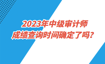 2023年中級審計師成績查詢時間確定了嗎？