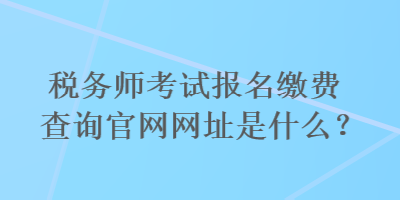 稅務(wù)師考試報(bào)名繳費(fèi)查詢(xún)官網(wǎng)網(wǎng)址是什么？