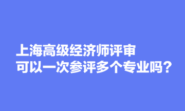 上海高級經(jīng)濟(jì)師評審可以一次參評多個專業(yè)嗎？