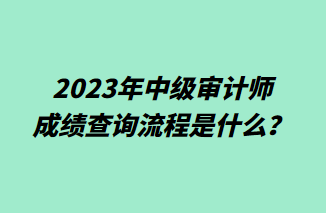 2023年中級審計師成績查詢流程是什么？