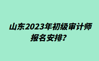 山東2023年初級審計(jì)師報(bào)名安排？