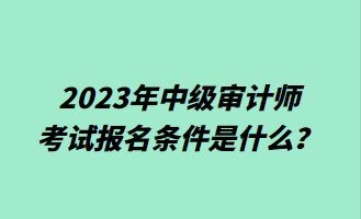 2023年中級(jí)審計(jì)師考試報(bào)名條件是什么？