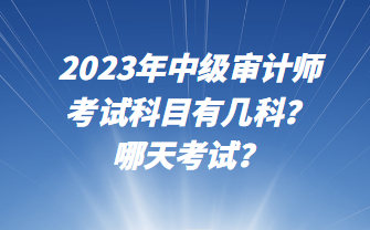 2023年中級(jí)審計(jì)師考試科目有幾科？哪天考試？