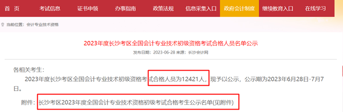 多地2023初級會計考試合格人員名單公布！速來查看~
