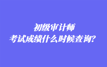 初級審計師考試成績什么時候查詢？