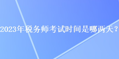 2023年稅務(wù)師考試時(shí)間是哪兩天？