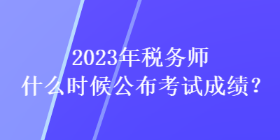 2023年稅務師什么時候公布考試成績？