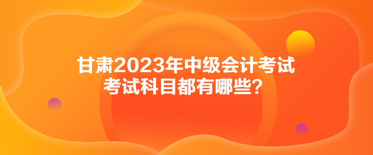 甘肅2023年中級會計考試考試科目都有哪些？