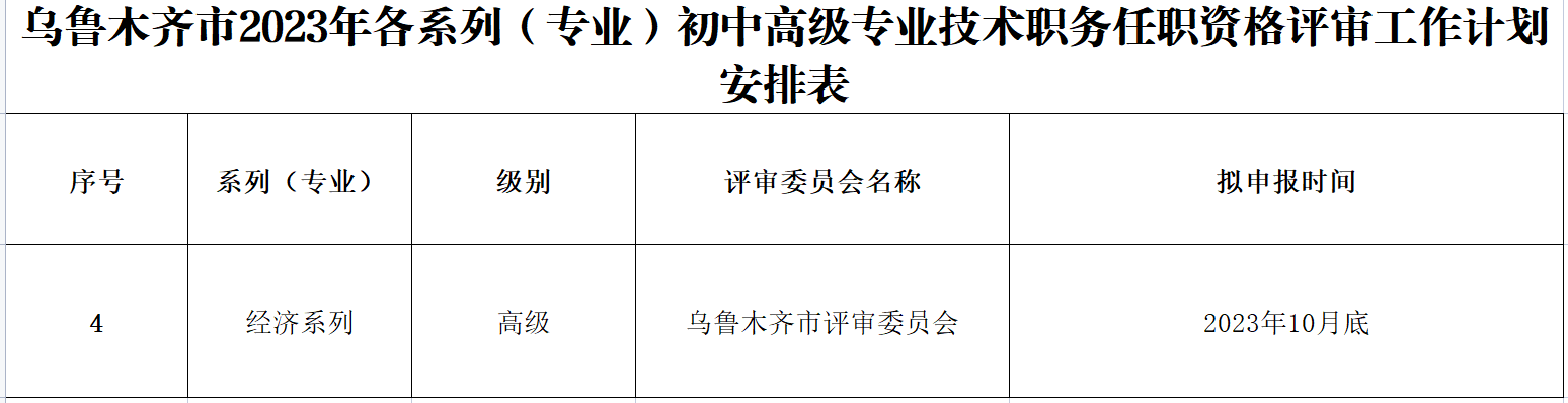 烏魯木齊高級經(jīng)濟(jì)師評審工作計劃