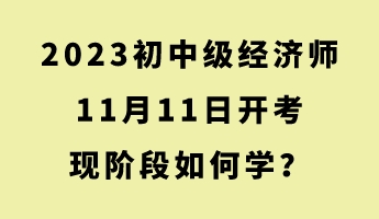 2023初中級經(jīng)濟師11月11日開考 現(xiàn)階段如何學(xué)？