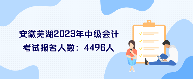 安徽蕪湖2023年中級會計考試報名人數(shù)：4496人