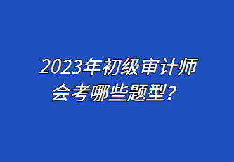 2023年初級審計師會考哪些題型？