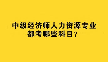 2023年中級經(jīng)濟師人力資源專業(yè)都考哪些科目？