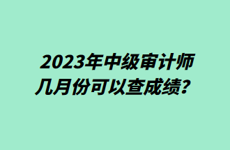 2023年中級(jí)審計(jì)師幾月份可以查成績(jī)？