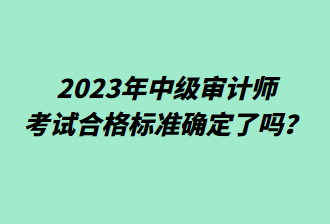 2023年中級(jí)審計(jì)師考試合格標(biāo)準(zhǔn)確定了嗎？