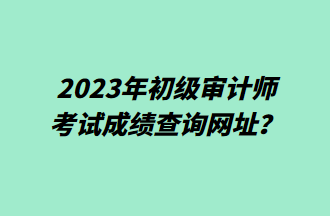 2023年初級審計師考試成績查詢網(wǎng)址？