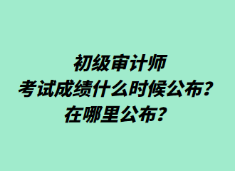 初級(jí)審計(jì)師考試成績什么時(shí)候公布？在哪里公布？