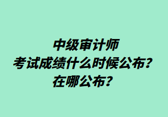 中級(jí)審計(jì)師考試成績什么時(shí)候公布？在哪公布？