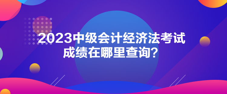 2023中級會計經(jīng)濟(jì)法考試成績在哪里查詢？