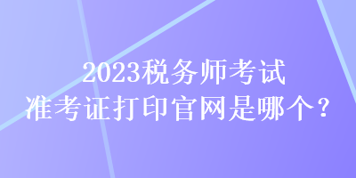 2023稅務(wù)師考試準(zhǔn)考證打印官網(wǎng)是哪個(gè)？