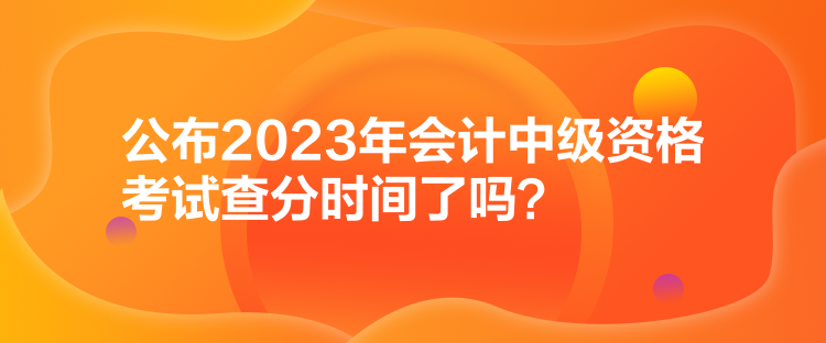 公布2023年會(huì)計(jì)中級(jí)資格考試查分時(shí)間了嗎？