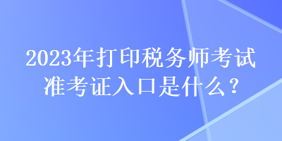 2023年打印稅務師考試準考證入口是什么？