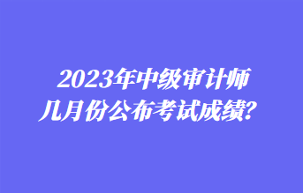 2023年中級審計師幾月份公布考試成績？