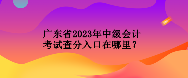 廣東省2023年中級(jí)會(huì)計(jì)考試查分入口在哪里？