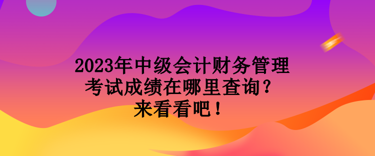 2023年中級會計財務(wù)管理考試成績在哪里查詢？來看看吧！