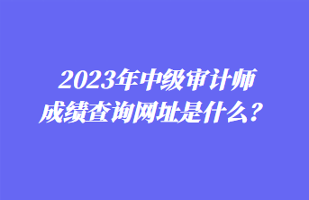 2023年中級審計(jì)師成績查詢網(wǎng)址是什么？